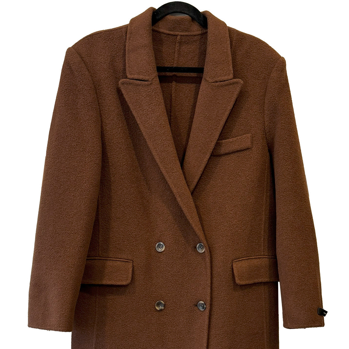 DANA PADDED-SHOULDER WOOL COAT