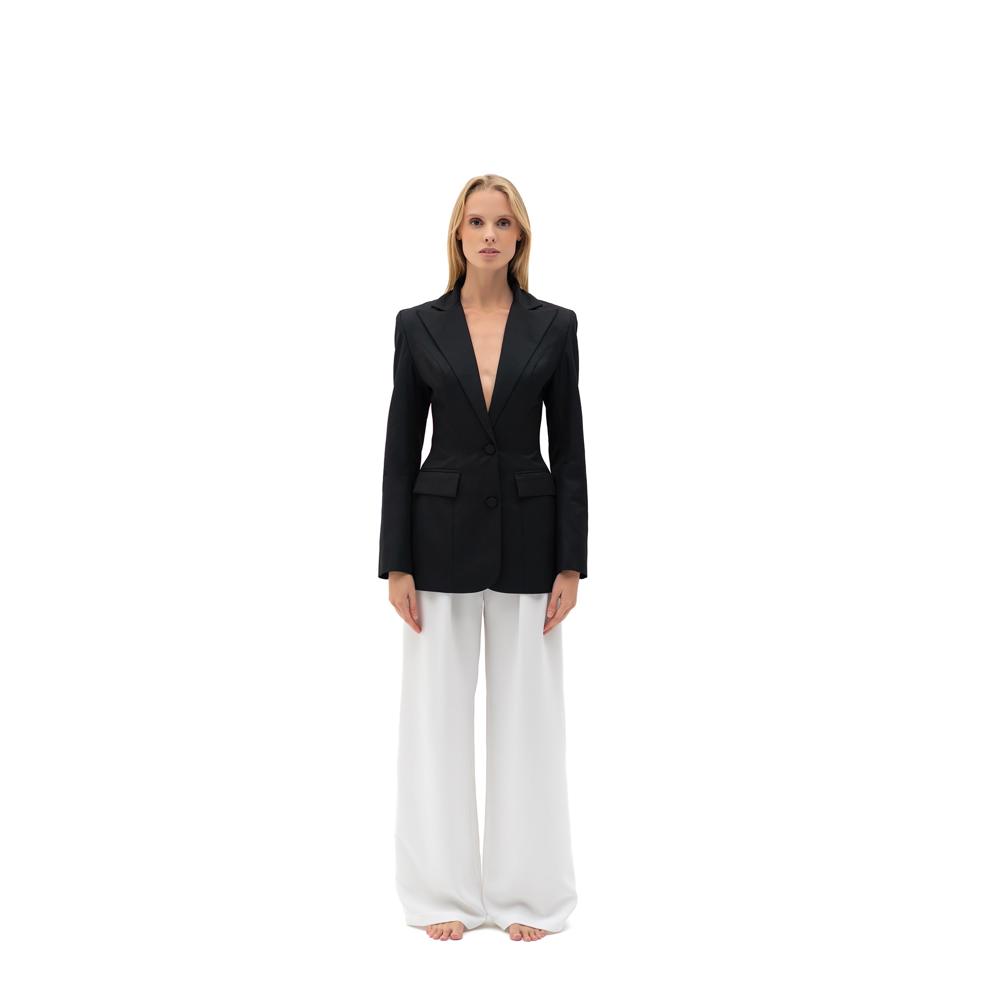 ISABELA TAILORED PADDED SHOULDER BLAZER